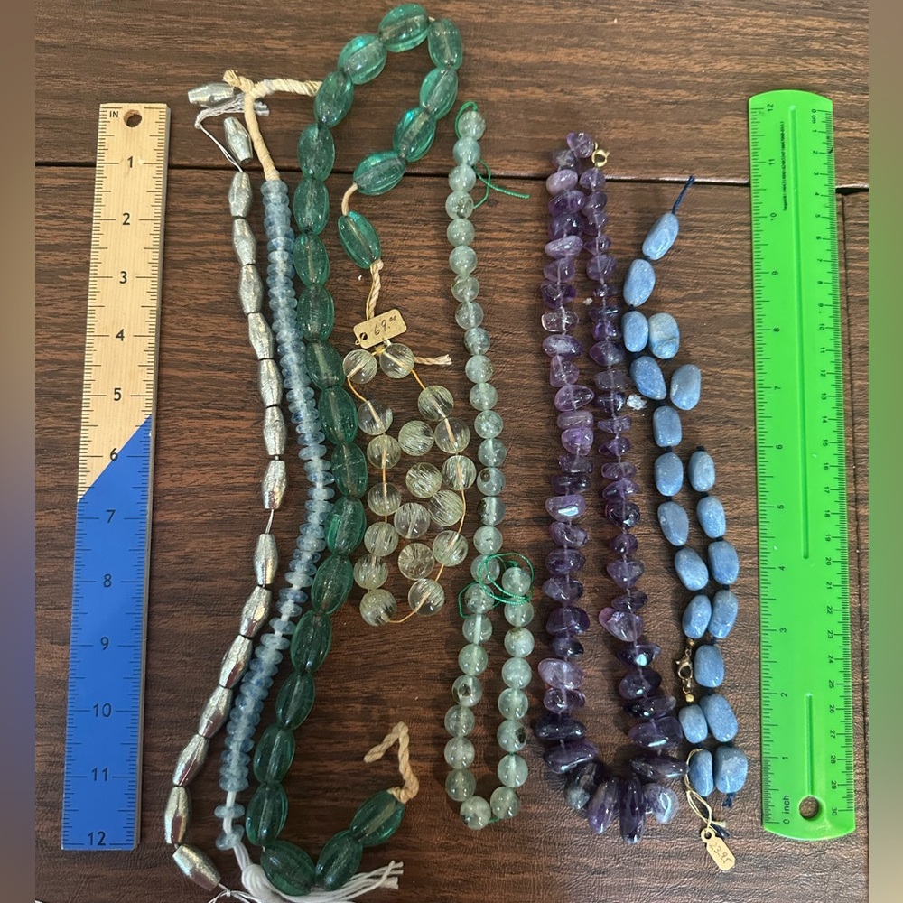 Beautiful Green, Blue, Silver Color and Purple Beads. Make Your Own Necklaces.
